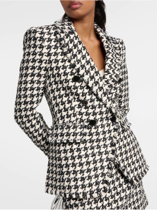 Veronica Beard Jackets & Blazers - Veronica Beard Black & White Houndstooth Double-Breasted Tweed Blazer